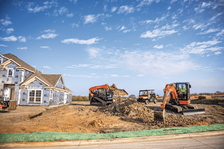 Kubota construction equipment working on a site