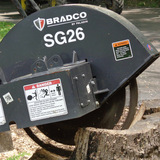 Bradco skid steer stump grinder attachment from Mission Valley Kubota