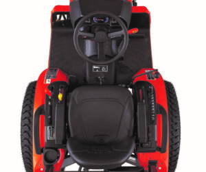 Top view of seat and steering wheel in B01 series tractor from Mission Valley Kubota