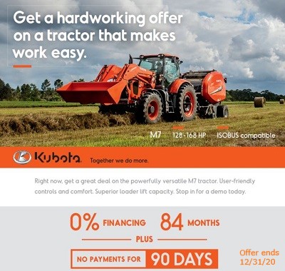Kubota Special No payments for 90 days